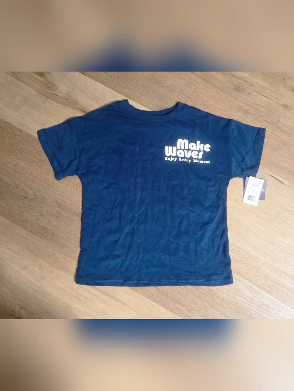 Grayson Threads Kids' Graphic Tee in Teal - MAKE WAVES Sz S Bin W
